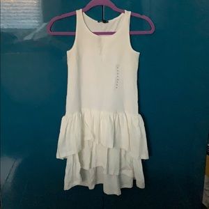 NWT White ruffled sleeveless dress